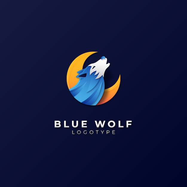 Vector wolf logo design template