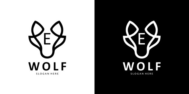 Wolf logo design template