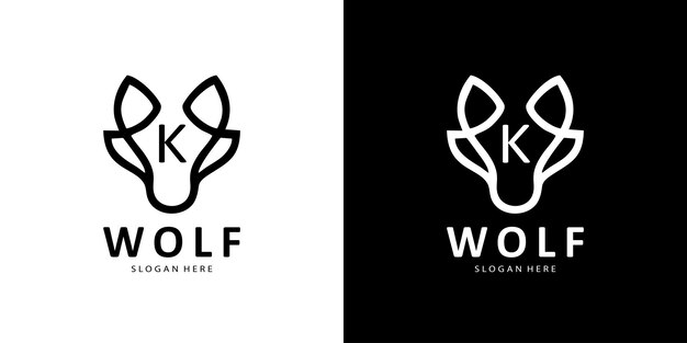 Wolf logo design template