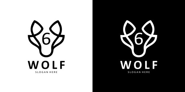 Wolf logo design template