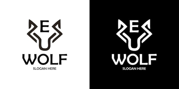 Шаблон дизайна логотипа волка