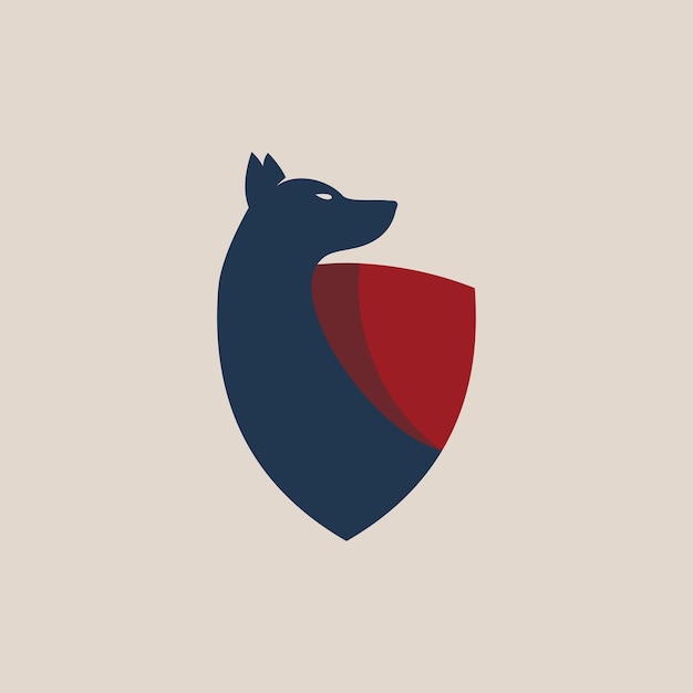 Wolf logo design with simple concept