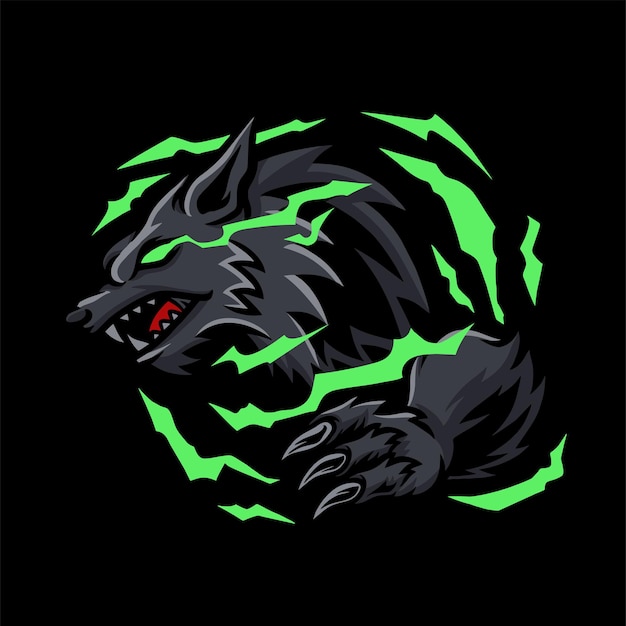 Vector wolf logo esports mascotte vector