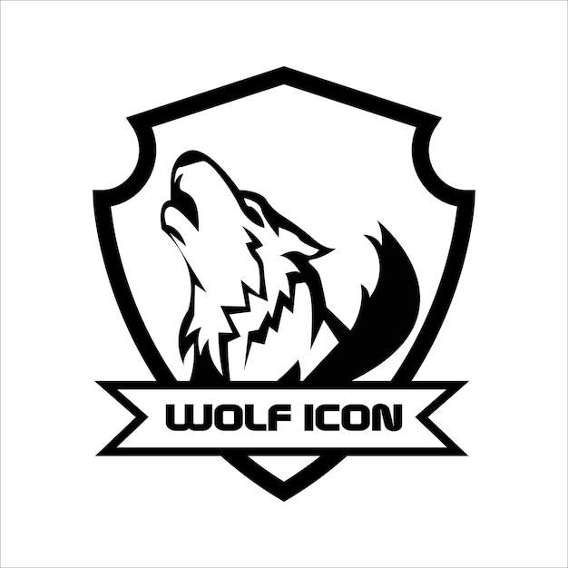 Disegno vettoriale dell'illustrazione del logo del lupo