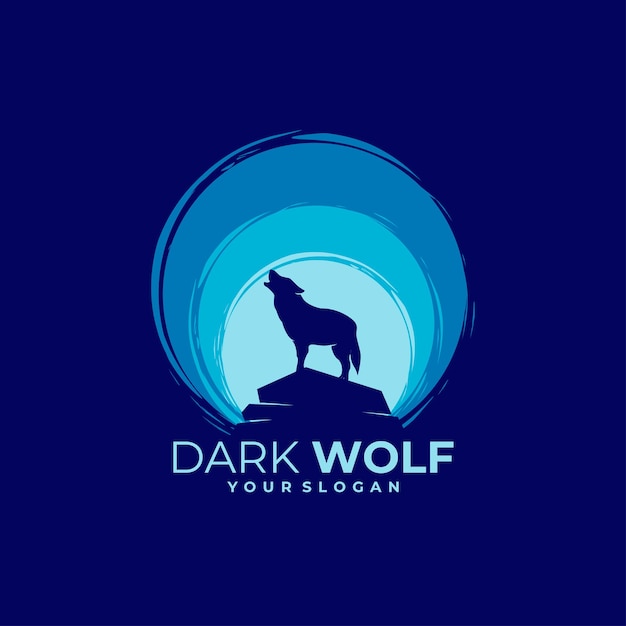 Wolf-logo in de nacht