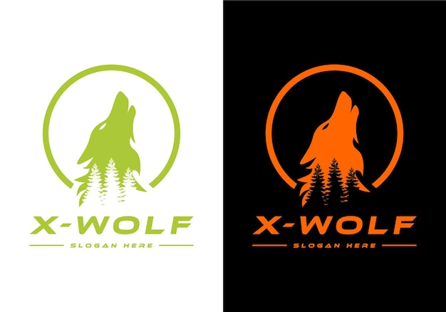 Wolf-logo in een cirkel.