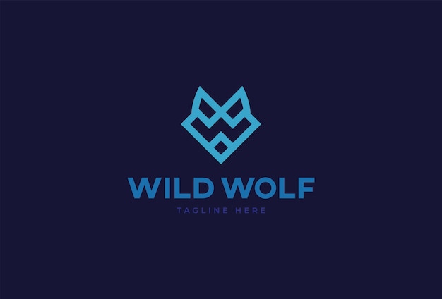 Wolf Logo Ontwerp letter W met wolf hoofd combinatie vector illustratie