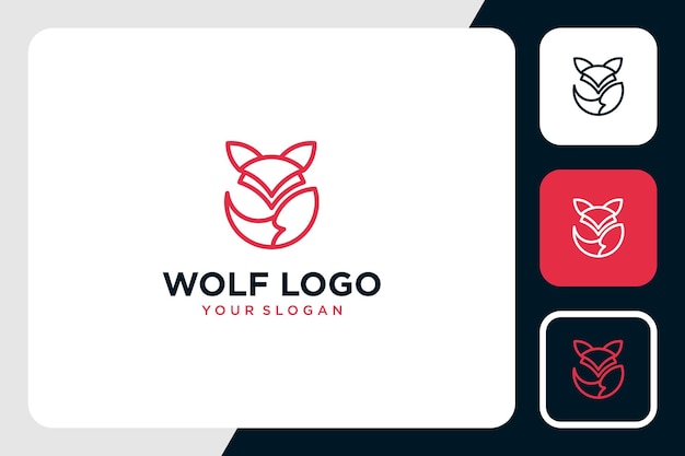 wolf-logo-ontwerp met inspiratie voor lijntekeningen