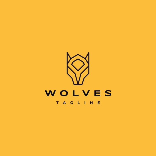 Wolf logo ontwerp pictogrammalplaatje