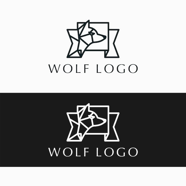 Wolf logo ontwerp pictogrammalplaatje