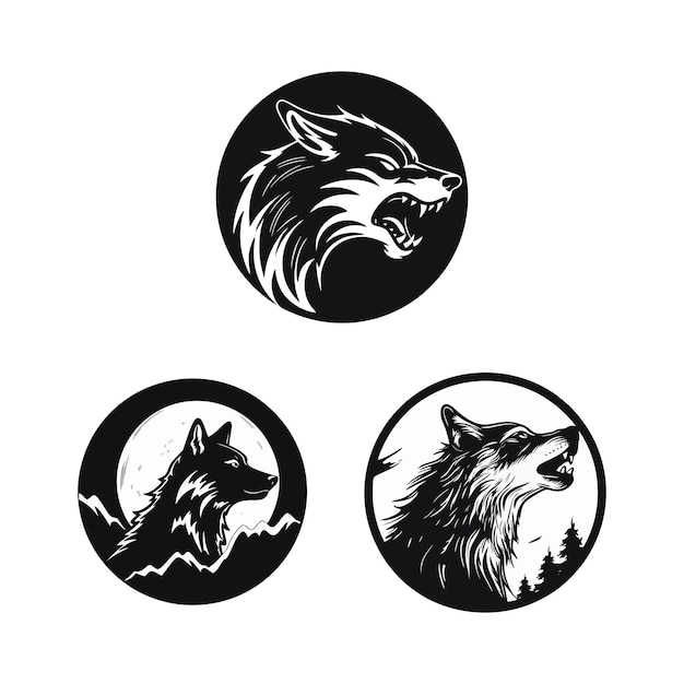 Wolf logo ontwerp sjabloon