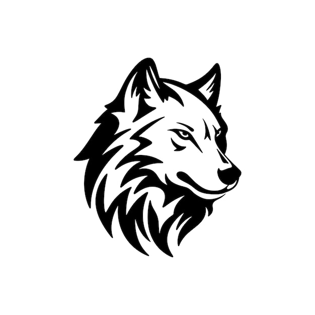 Векторный набор силуэта логотипа волка