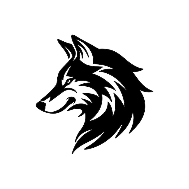 Wolf logo silhouette vector set