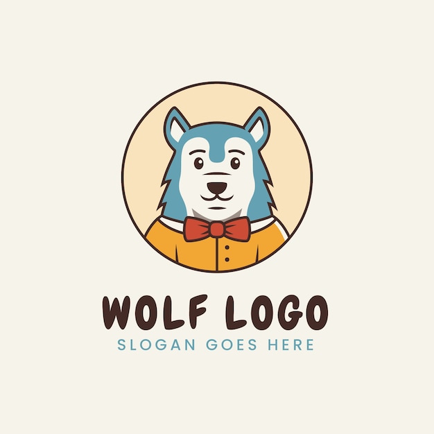 Vector wolf  logo template design