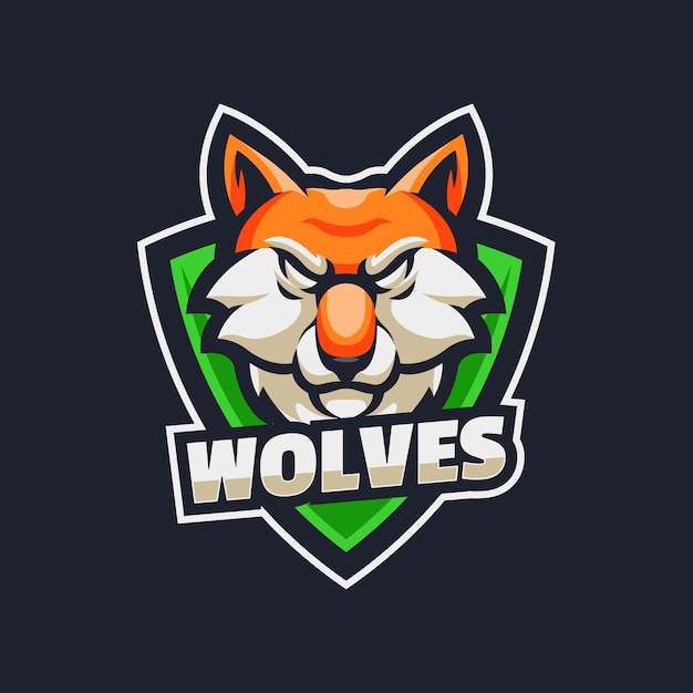 オオカミのロゴのテンプレートデザイン