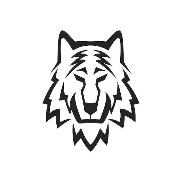 Template del logo wolf iconica di identità di marca isolata abstract vettore grafico