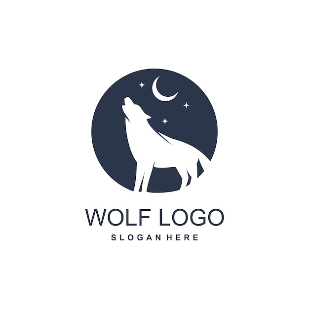 Wolf logo vector idea with modern creative style