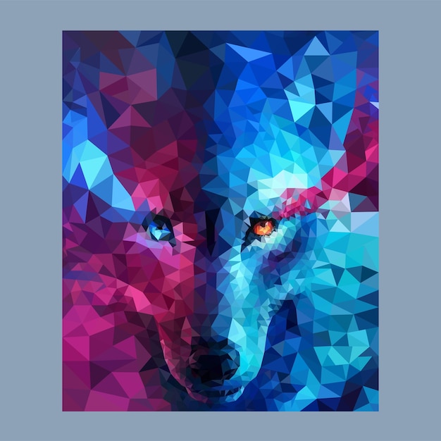 Wolf low poly art illustrations