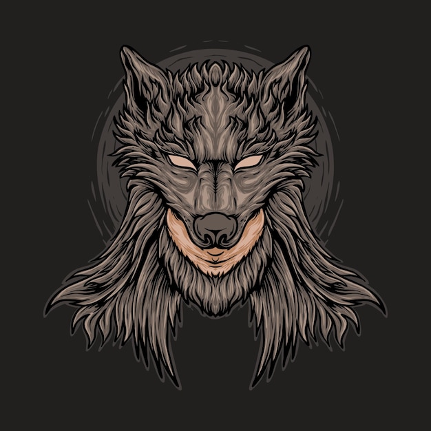 Premium Vector | Wolf man illustration design