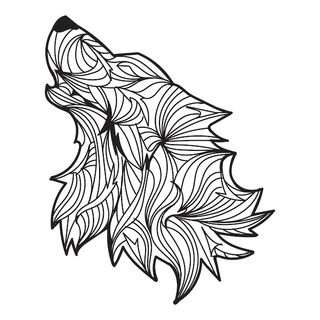 Wolf mandala vector illustratie