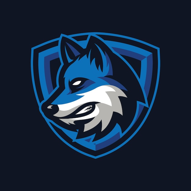 wolf mascot logo design for sport or e-sport