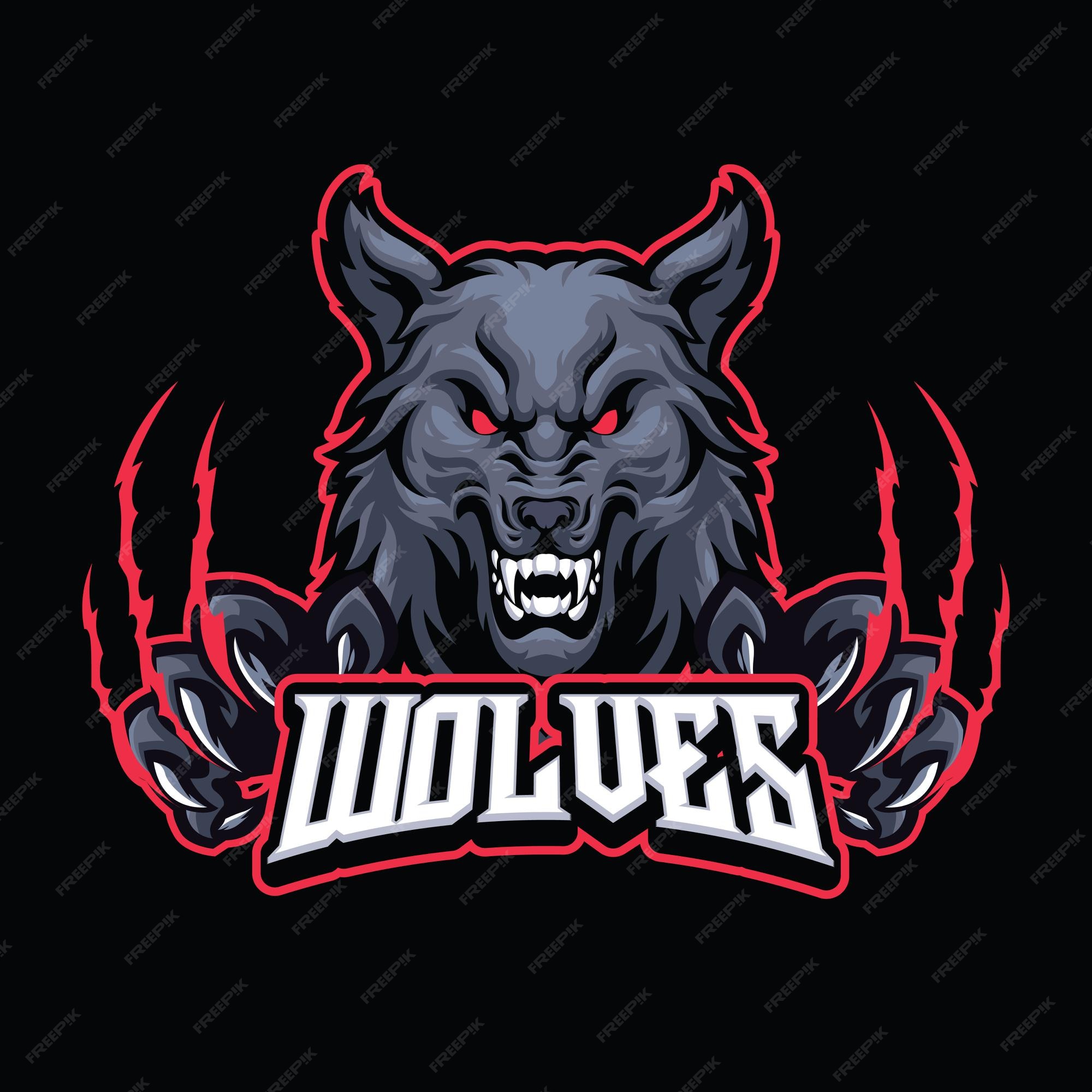 Premium Vector | Wolf mascot logo template for esport and sport ...