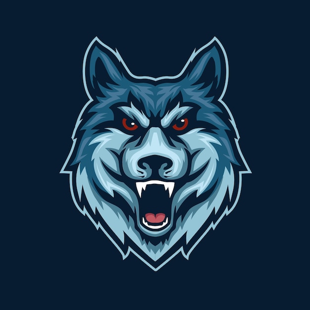 Wolf mascot for sports and esports logo