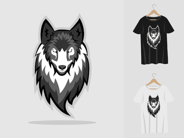 Wolf mascotte met t-shirts