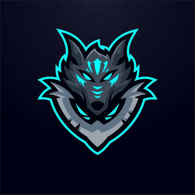 Premium Vector | Wolf masscot logo esport illustration premium vector