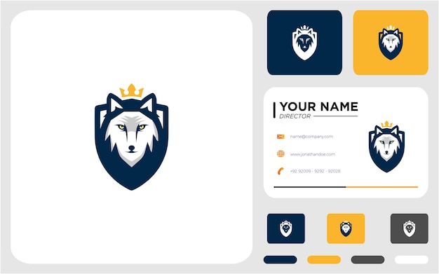 wolf met kroon logo-ontwerp