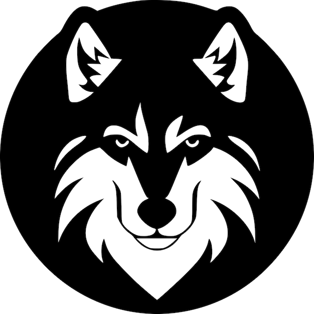 Vector wolf minimalist and simple silhouette vector illustration