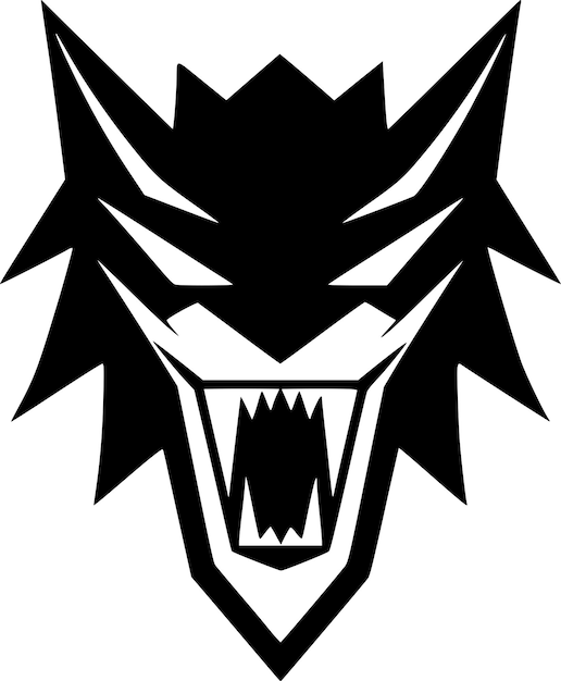 Vector wolf minimalist and simple silhouette vector illustration