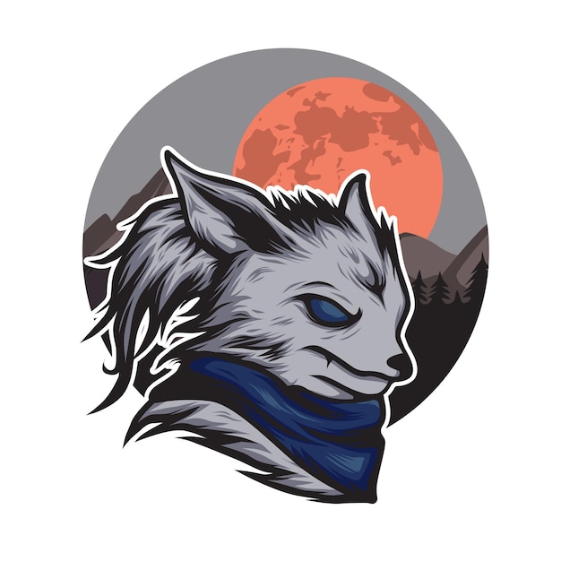 wolf moon illustration