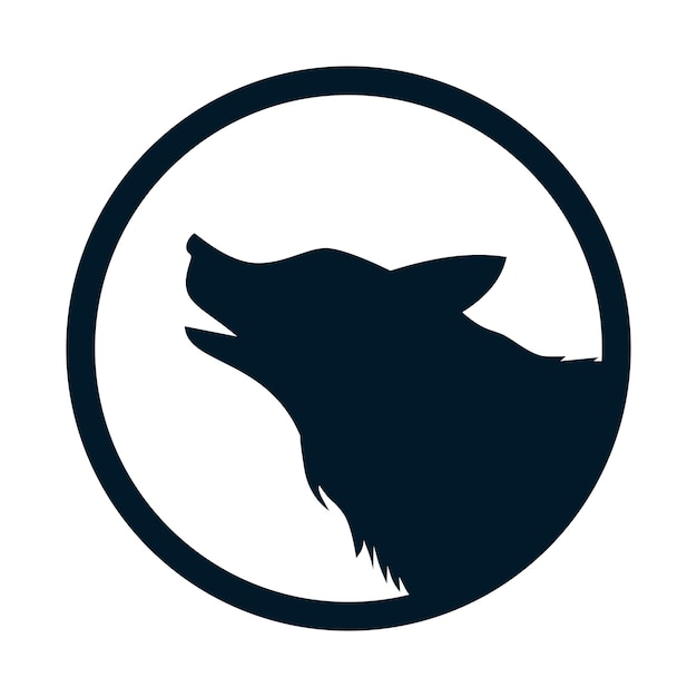 Wolf and moon logo