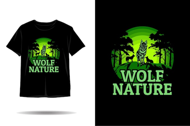 Wolf nature silhouette tshirt design