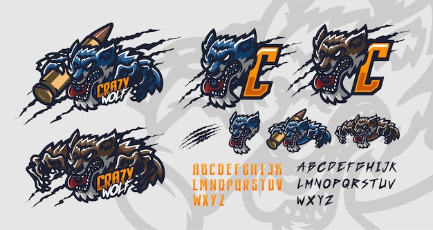 Wolf premium mascot logo template