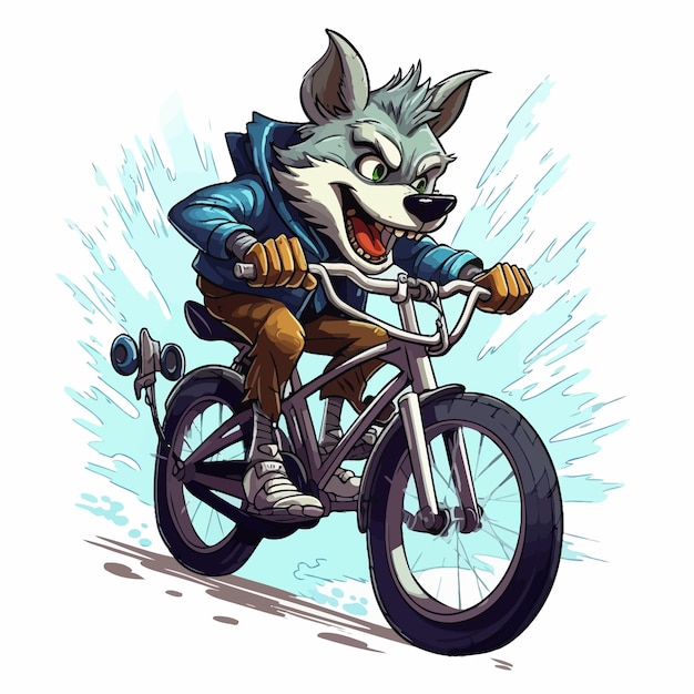 Wolf riding Bicycle