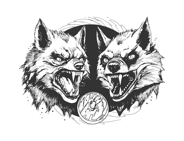 Wolf's head horror logo vector illustratie