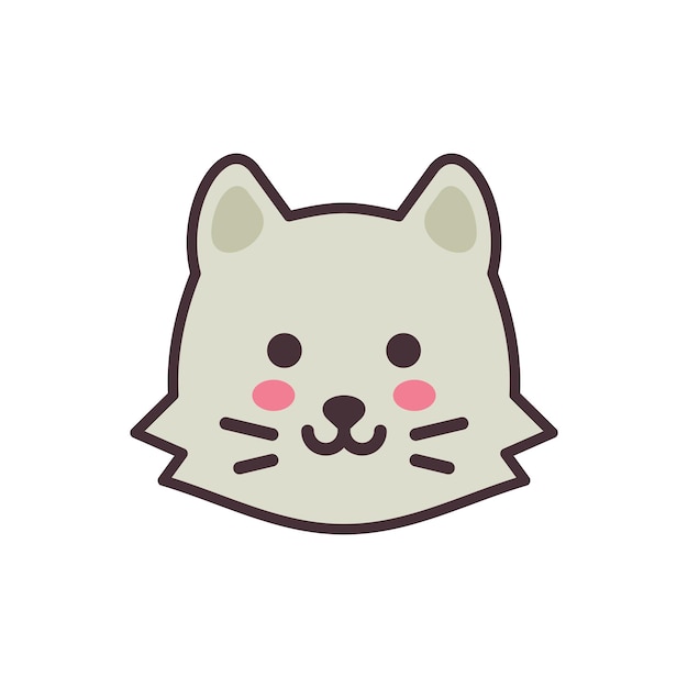 Wolf schattig kawaii stijl wilde dieren vectorillustratie