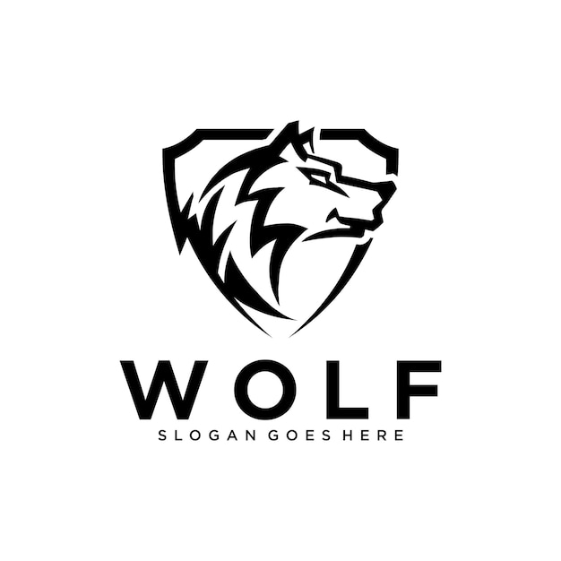 Wolf shield logo design