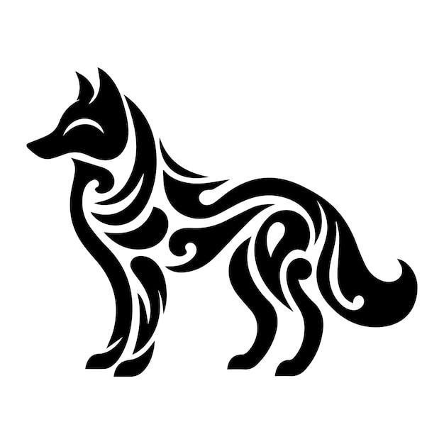 Vector wolf silhouet bewerkbare vector illustratie geïsoleerd op witte achtergrond