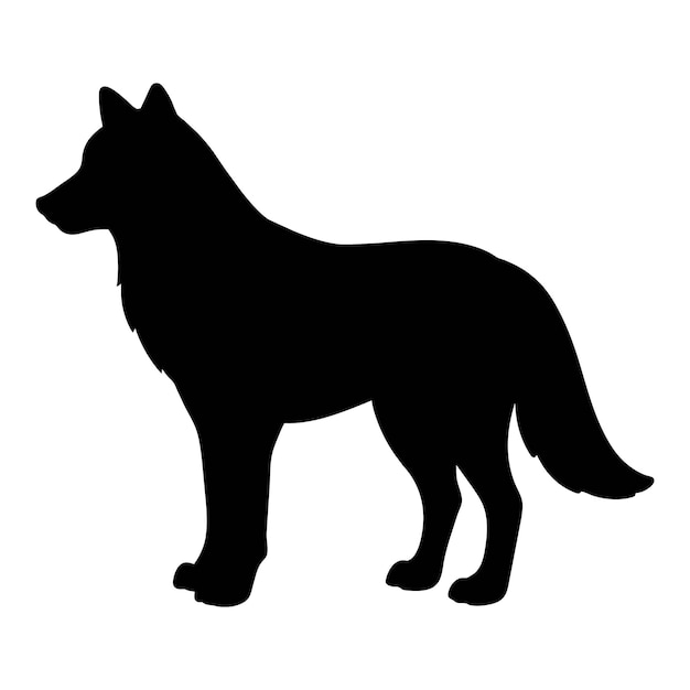 wolf silhouet geïsoleerd op wit