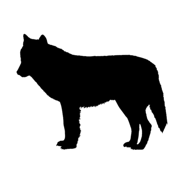 wolf silhouet vector zwarte kleur op witte achtergrond