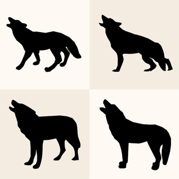 Wolf silhouet vectorillustratie