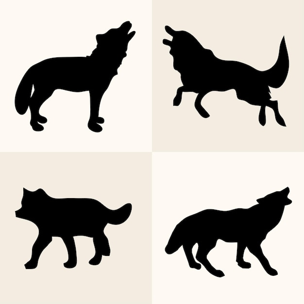 Wolf silhouet vectorillustratie