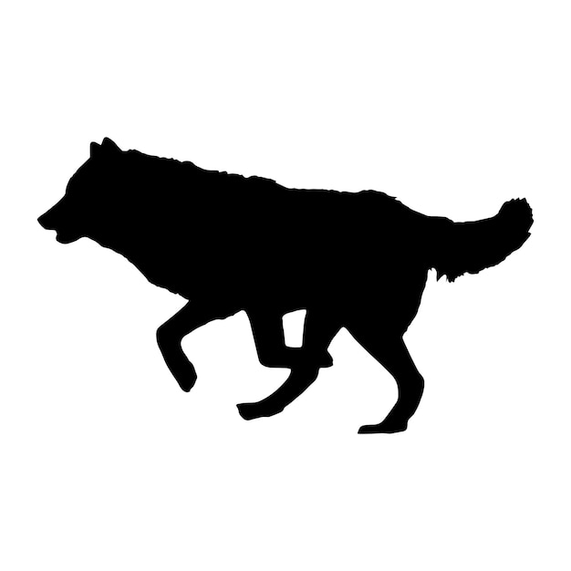 Vector wolf silhouette vector black color on white background