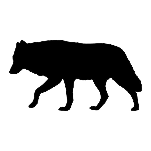 wolf silhouette vector black color on white background