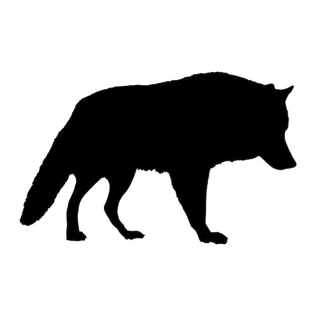 wolf silhouette vector black color on white background