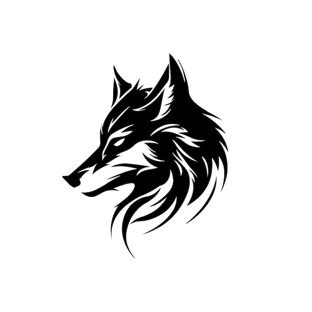 Wolf Silhouette Wolf minimal black logo design