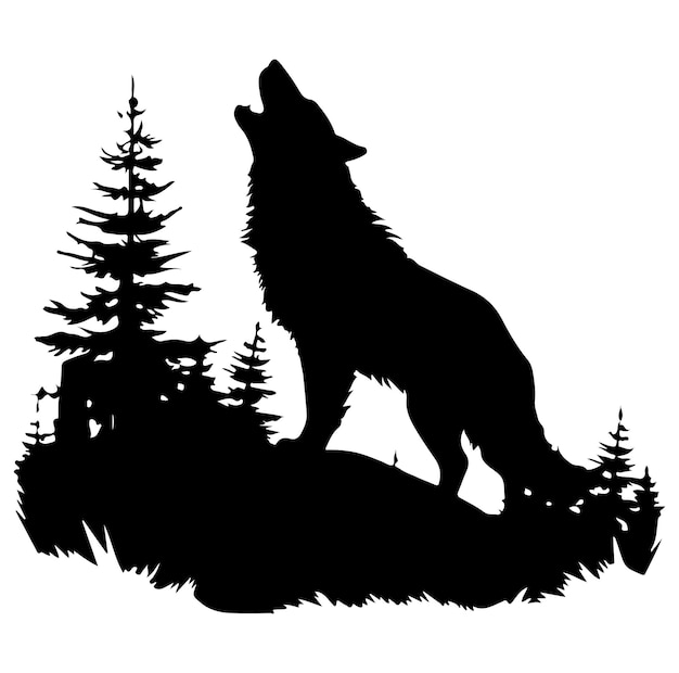 Vector wolf silhouette